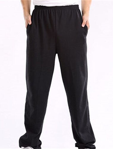  Herre Joggebukser Fleecebukser Bukser Uformelle bukser Joggebukse med rett ben Elastisk midje Helfarge Komfort Myk Avslappet Daglig Gateklær Sport Mote Svart Vin Mikroelastisk