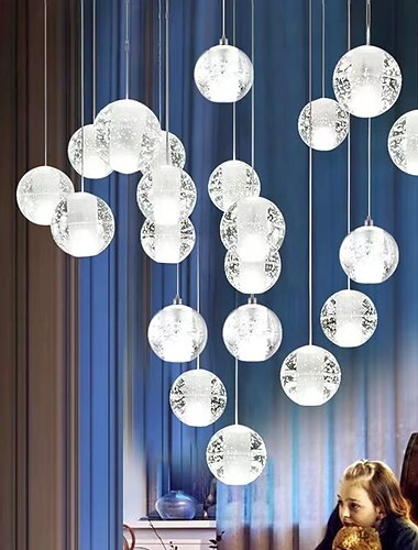  40 cm kronleuchter metallkugel pendelleuchte led galvanisiert kunstvoll modern 90-240v