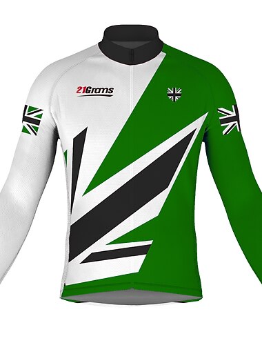  Voor heren Wielrenshirt UK Lange mouw Fietsen Shirt Kleding Bovenlichaam met 3 achterzakken Bergracen Wegwielrennen Sneldrogend Reflecterende strips Lichtgewicht materiaal Achterzak Sport Geel Rood