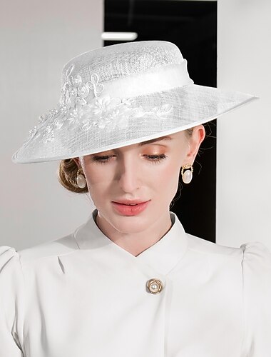  Elegant Søte Hatter med Applikasjoner  Blomst  Ensfarget 1PC Fest  Kveld  Te Fest  Melbourne Cup Hodeplagg å imponere Hatter Konkurransedress