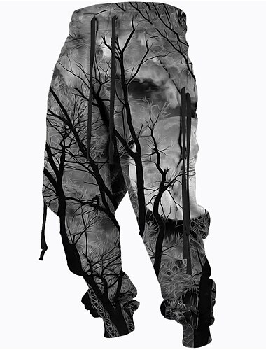  Voor heren Joggingbroeken Jogger Broek Trekkoord Zijzakken Elastische taille Grafische prints Comfort Ademend Buitensporten Casual Dagelijks Katoenmix Terry Streetwear Ontwerper Geel Rood