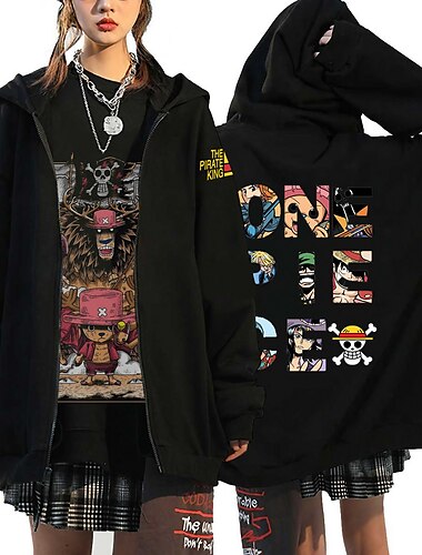  One Piece Monkey D. Luffy Roronoa Zoro Anime Desenho Mangá Anime Clássico Estilo de rua Para Casal Homens Mulheres Adulto Hot Stamping