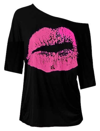  Rétro Vintage Années 1980 T-shirt Epaules Dénudées Femmes Halloween Carnaval Soirée Occasionnel Tenue quotidienne Adulte T-shirt