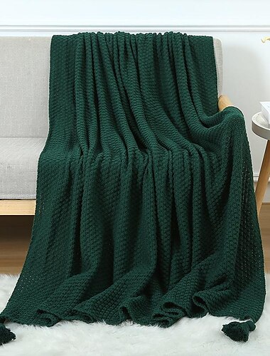  mantas para sofá con borla, manta de punto naranja quemada para cama, mantas grandes súper suaves y cálidas para el hogar