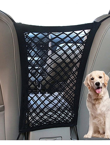  hond auto net barrière huisdier barrière met auto veiligheid mesh organizer baby rekbare opbergtas universeel voor auto's suv's-gemakkelijk te installeren auto divider voor veilig rijden met kinderen