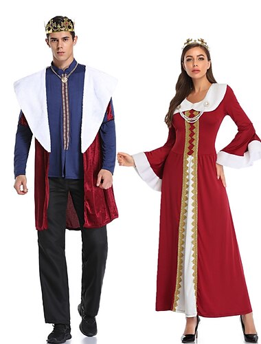  Cosplay für Paare, König-Königin-Outfits, Paarkostüme, Unisex, Film-Cosplay, Cosplay-Kostümparty, rotes Kostüm, Halloween, Karneval, Maskerade