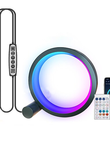  LED Smart Light RGB Desktop Atmosfære Skrivebordslampe Bluetooth APP Kontroll Egnet Spillrom Soverom Nattbord Dekorasjon Shustar