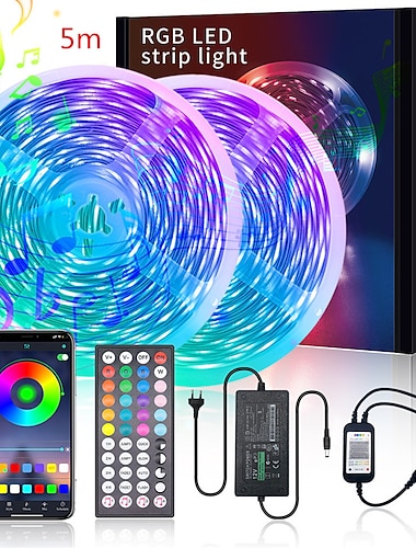  5 м светодиодные ленты приложение bluetooth rgb smd 2835 ip20 luces гибкая лампа лента лента диод dc12v украшение для домашней вечеринки