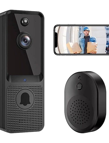  trådløst dørklokkekamera med ringeklokke smart videodørklokkekamera med bevægelsesdetektor skylagring hd live-billede 2-vejs lyd nattesyn 2,4g wifi til ios og android