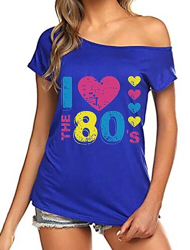 רטרו\וינטאג' שנות ה-80 נשף מסכות בגדי ריקוד נשים האלווין (ליל כל הקדושים) קרנבל נשף מסכות מסיבה\אירוע ערב מבוגרים טי שירט