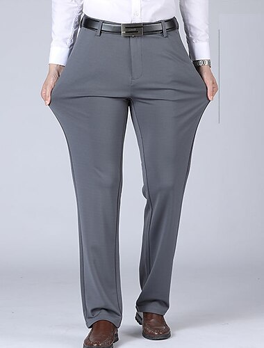  Herren Anzughosen Hose Hosen Hosen Hose Klassisch Glatt Komfort Dehnbar In voller Länge Formal Hochzeit Geschäft Klassicher Stil Hoch tailliert Schwarz Königsblau Hoher Taillenbund elastisch