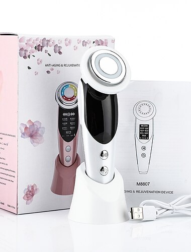  7-in-1-Facelifting-Geräte HF-Mikrostrom-Hautverjüngungs-Gesichtsmassagegerät Lichttherapie Anti-Aging-Falten-Schönheitsgerät