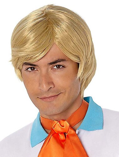  perruque fred jones - perruques de fête cosplay scooby-doo perruques d'Halloween