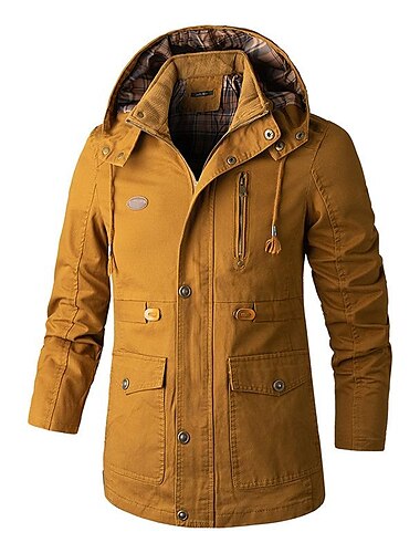  Herren Cargo-Jacke Windjacke für Wanderer Fleecejacke für Wanderer Winter Draussen warm Windundurchlässig Atmungsaktiv Leichtgewichtig Oberbekleidung Parka Trench Coat Skifahren Angeln Klettern