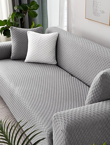  stretch sofabetræk betræk jacquard elastisk sektionssofa lænestol loveseat 4 eller 3 personers l form grå sort botaniske planter blød holdbar vaskbar