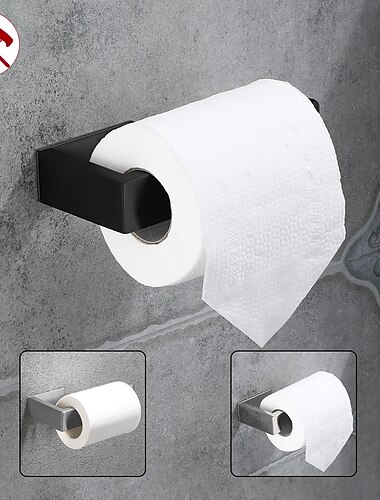  uchwyt na papier toaletowy, sus304 samoprzylepny uchwyt na papier toaletowy do montażu na ścianie, uchwyty na chusteczki łazienkowe ze stali nierdzewnej (czarny/chrom/złoty/nikl szczotkowany)