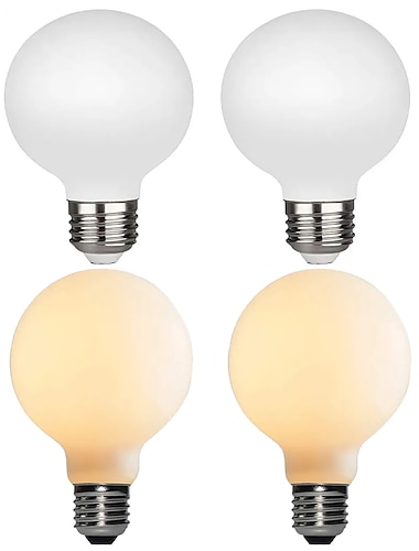  2/4/6 pièces g80 7w globe led edison ampoule 650lm e27 base verre opalescent face très approprié pour commode miroir de vanité lampadaire ac85-265v