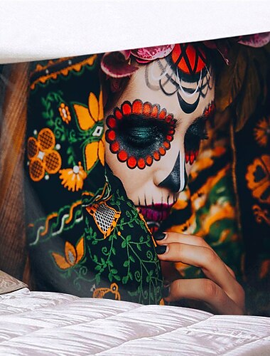  el día de los muertos вечеринка настенный гобелен художественный декор одеяло занавеска висит дома спальня гостиная украшение полиэстер день мертвых