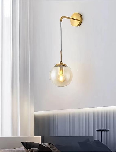  58см светодиодные настенные светильники креативные настенные бра в скандинавском стиле сферический дизайн винтажная спальня гостиная прихожая лестница стеклянный настенный светильник ip54: 110-120v