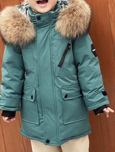  Jungen 3D Kinderdaunenjacke Einfach Daunenmantel Daunenjacke Langarm Herbst Winter Aktiv Cool Kinder 3-10 Jahre Urlaub Täglich Normale Passform