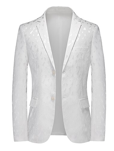  Мужской модный классический праздничный пиджак больших размеров, стандартный крой, однобортный со звездой, с двумя пуговицами, черный, слоновая кость, 2024