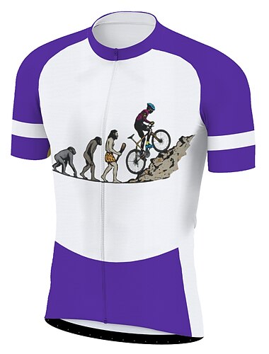  Herre Sykkeltrøyer Kortermet Sykkel Jersey Topper med 3 baklommer Fjellsykling Veisykling triathlon Pustende Hurtigtørkende Refleksbånd Tilbake Lomme Rød Blå Oransje+Hvit Utvikling sport Klær