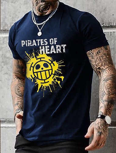  One Piece Trafalgar Law T-Shirt-Ärmel Anime Zeichentrick Anime 3D Klassisch Streetstyle Für Paar Herren Damen Erwachsene 3D-Druck