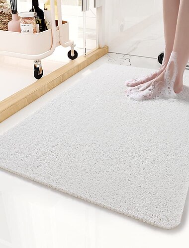  内側シャワー用シャワーマット、ヘチマバスマット滑り止め防カビ抗菌ソフトPVCバスタブマットバスルームウェットシャワーエリア用