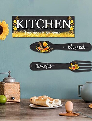  المطبخ مطعم تسجيل الجدار الديكور علامة خشبية لافتة للباب هدية تزيين المنزل