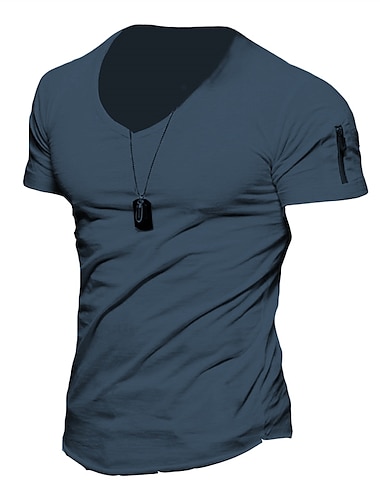  Herren T Shirt Kurzarm V Ausschnitt Sommer Einfach Mode Designer Lässig Druck Straße Sport Ferien Armeegrün Marineblau Grau Top T-Shirt für Herren