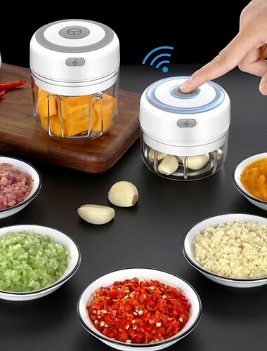  100/250 ml mini tragbarer elektrischer Knoblauchzerkleinerer mit USB-Aufladung Ingwerstampfer Maschine robuster langlebiger Chili-Gemüsezerkleinerer Küchengeräte Küchenzubehör