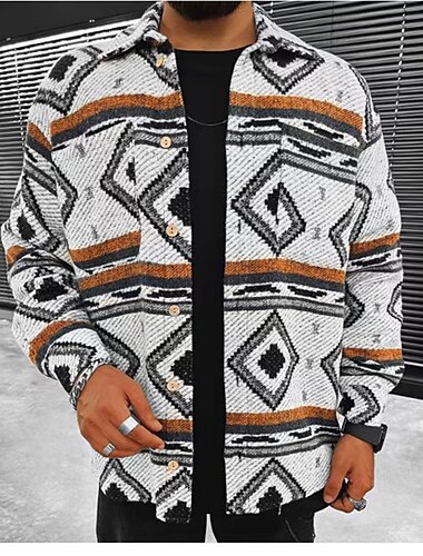  Herren Gitter Hemd Flanelljacke Flanell Hemden Overshirt Langarm Hemd Umlegekragen Outdoor Strasse Schwarz / Weiß weiß grau Schwarz+Rot+Dunkelgrau Gelb Blau Bekleidung Modisch Brautkleider schlicht