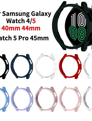  1 verpakking Horlogekast Compatibel met: Samsung Galaxy Watch 5 Pro 45mm / Watch 5 40mm / Watch 5 44mm / Horloge 4 40mm / Horloge 4 44mm Krasbestendig Robuust Bumper volledige dekking PC Horloge