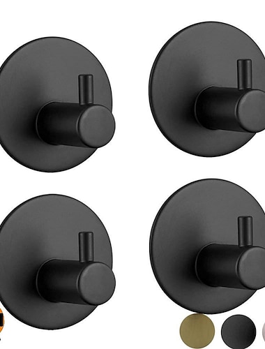  4 Uds ganchos de pared autoadhesivos duraderos de acero inoxidable 304 colgadores de pared impermeables a prueba de herrumbre para baños de cocina 3m