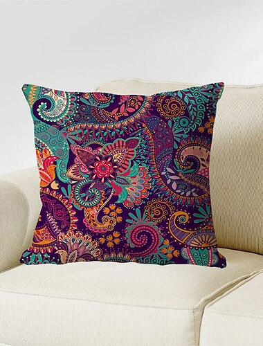  Paisley-Bandanna-Kissenbezug, doppelseitig, 1 Stück, weich, dekorativ, Dekokissenbezug, Kissenbezug für Schlafzimmer, Wohnzimmer, maschinenwaschbar, Outdoor-/Indoor-Kissen für Sofa, Couch, Bett, Stuhl