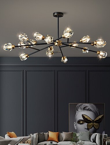  115/123 cm lustr led krystal stropní světlo měď moderní jídelna obývací pokoj 220-240v