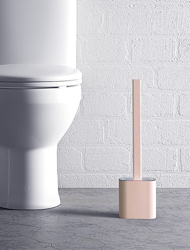  Silikon-Toilettenbürste und Halter-Set, revolutionäre Flex-Toilettenbürste, tiefenreinigende Badezimmer-Toilettenbürste und schnell trocknendes Halter-Set, rutschfester langer Kunststoffgriff