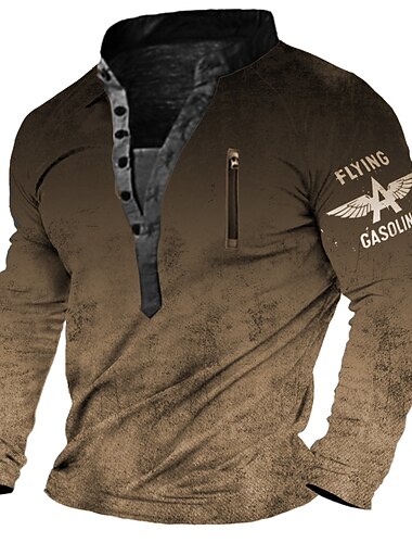  Pánské Strašidelné písmo Písmeno Grafické tisky Mikina Svetr Dlouhý rukáv Mikina Stojáček Henley Collar Vinobraní Šik ven Designové 3D tisk Ležérní Denní Sport Zip Podzim Jaro léto