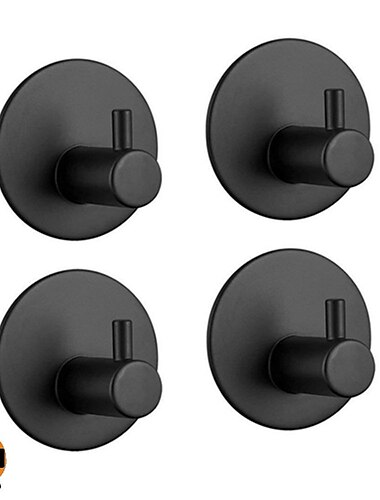  ganchos de pared 4 piezas autoadhesivas duraderas de acero inoxidable 304 perchas de pared impermeables a prueba de herrumbre para baños de cocina 3m