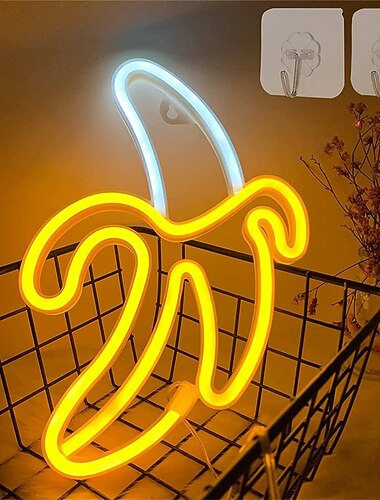  Neon w kształcie banana lampa neonowa lampa wisząca aaa zasilacz z pojemnikiem na baterie