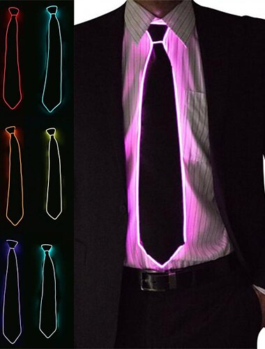  Gravata de pescoço com luzes led para festival de carnaval, festa rave, acessórios para fantasias