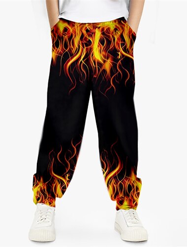  Garçon 3D Graphic Pantalons Automne Hiver Actif Vêtement de rue Motifs 3D Enfants 3-12 ans Extérieur sport Casual Standard
