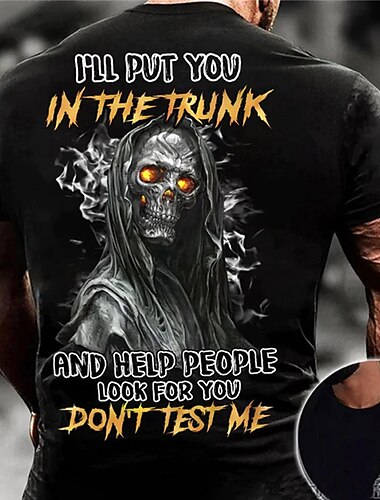  Herre Unisex T skjorte halloween skjorte Slogan T-skjorter Hodeskaller Grafiske trykk Crew-hals Svart 3D-utskrift utendørs Gate Kortermet Trykt mønster Klær Sport Designer Fritid Stor og høy