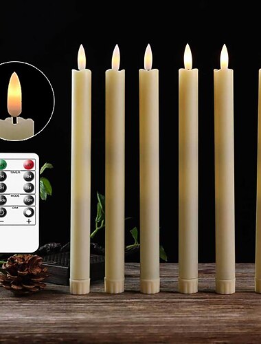  vela led velas cónicas de marfil sin llama parpadeantes con 10 teclas remotas luz de vela de cono led para iglesia boda fiesta de cumpleaños cena de navidad decoración bala poste luz