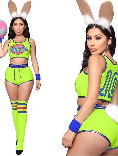  Ihlette Szerepjáték Space Jam Lolita Tune Squad Nyuszi Lola Anime Szerepjáték jelmezek Japán Cosplay öltönyök Felső Nadrágok Kompatibilitás Női