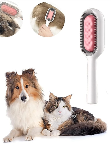 מסיר קשרים אוניברסלי לחיות מחמד סיליקון מברשת תחתית חתול לכלב מברשת להסרת שיער לשימוש חוזר לטיפוח חיות מחמד לניקוי עיסוי שיער (ורוד ארוך) betterlif