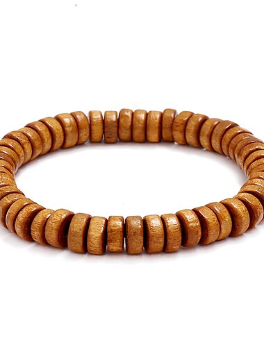  Herren Damen Perlenarmband Klassisch Weinlese-Thema Modisch Boho Holz Armband Schmuck Schwarz / Tintenblau / Braun Für Täglich Festtage Festival