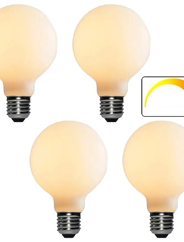  g80 5w led globe lights dimmable led edison bulb 6000k- 2700k 450lm e27 base verre opalescent face ac220v très approprié pour lampadaire miroir de courtoisie