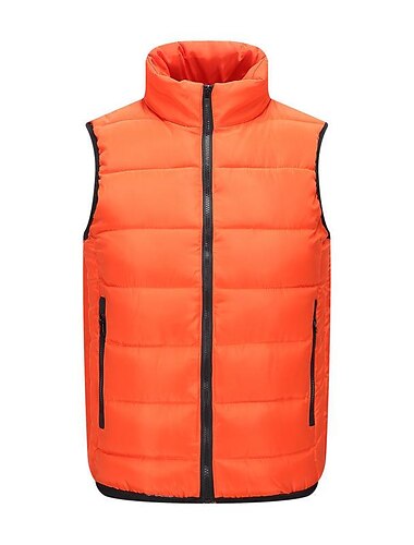 Herren Gepolsterte Wanderweste Wattierte Steppjacke Ärmellos Oberbekleidung Trench Coat Shirt Außen warm halten Windundurchlässig Atmungsaktiv Rasche Trocknung Winter Baumwolle Nylon Kong Lan Schwarz
