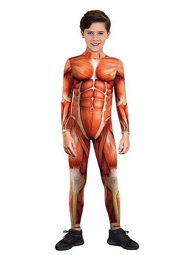  Zentai-Anzüge Cosplay Kostüm Catsuit Totenkopf Karnevalskostüm Ganzkörperanzug Damen Cosplay Gruseliges Kostüm Anatomie Kostüm für Karneval Maskerade Erwachsene